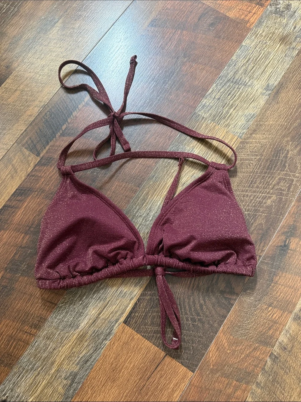 Wild Fable Burgundy Metallic String Bikini Set Size Small
